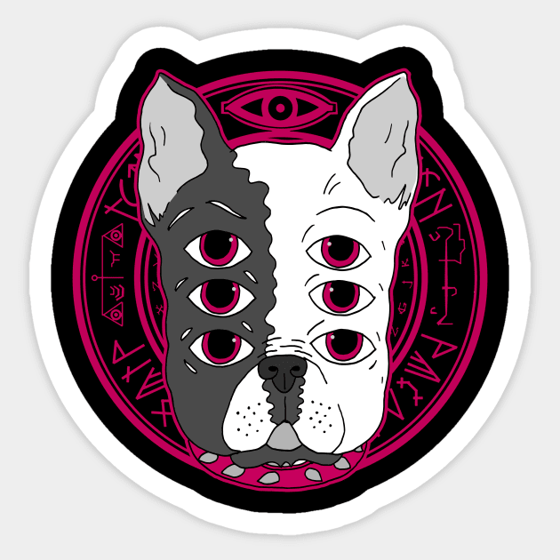 6x eyes French Bulldog Sticker by miskel